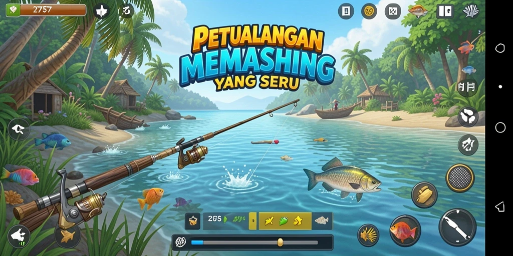 Tampilan menawan gameplay memancing di 2757.