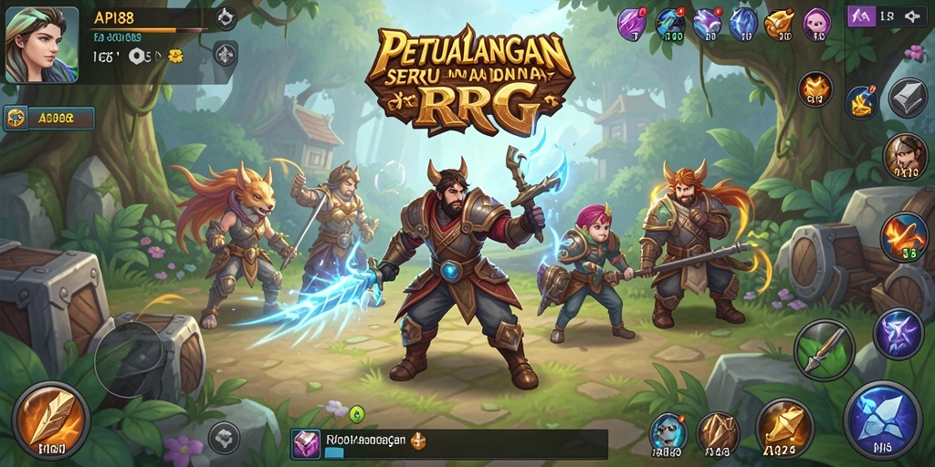Screenshot gameplay API88 menampilkan pertarungan yang epik dan karakter yang berwarna-warni.