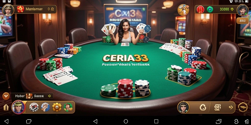 Tampilan gameplay CERIA33 yang seru dan kompetitif dalam permainan poker.