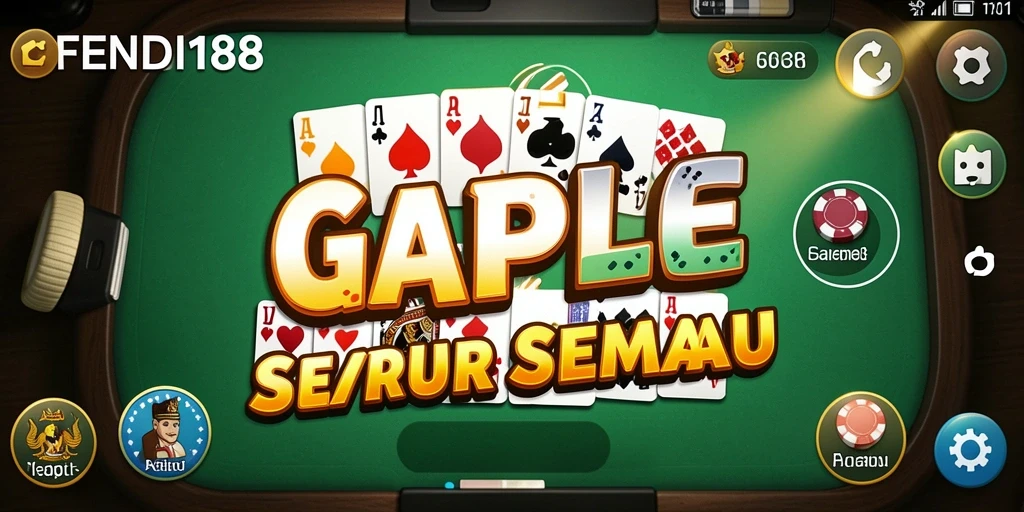Screenshot FENDI188 menampilkan gameplay Gaple yang menegangkan dan interaktif.