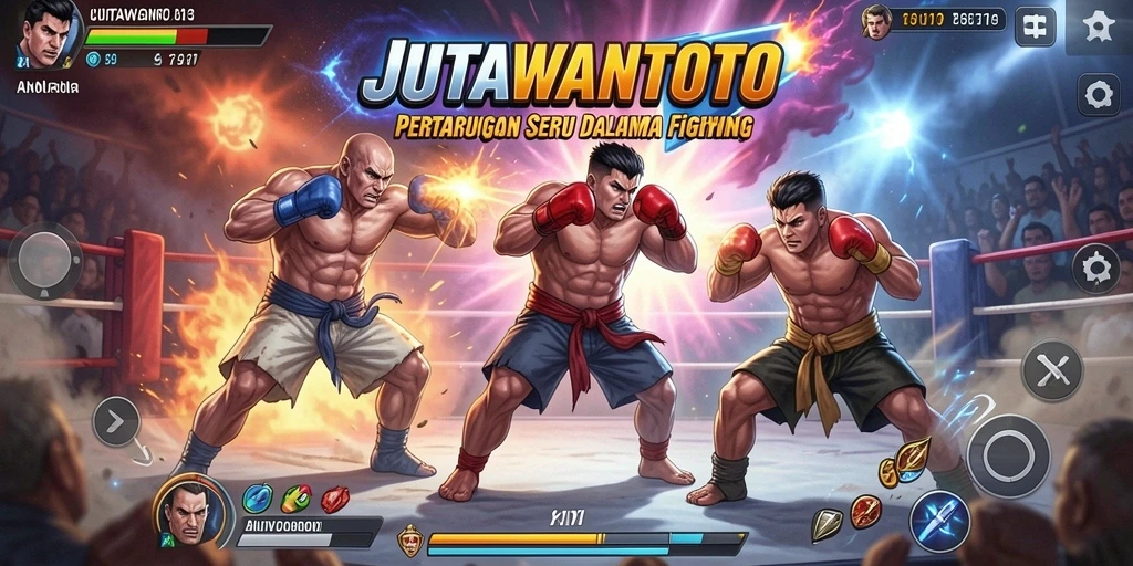 Gameplay seru JUTAWANTOTO dengan aksi pertarungan intens.