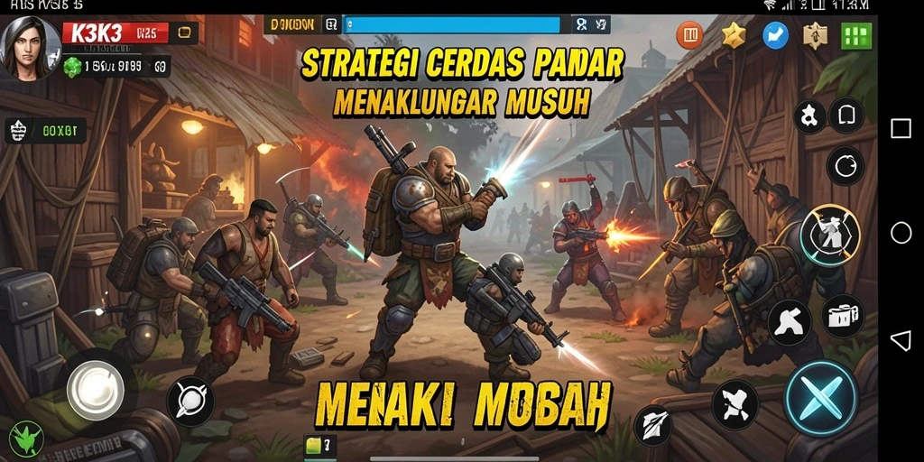 Tangkapan layar K3K3 menunjukkan suasana perang yang intens dan strategi yang mendebarkan.