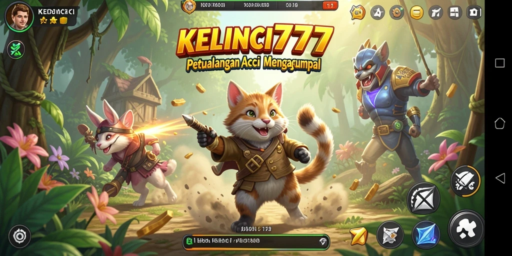 Tampilan aksi seru dalam gameplay KELINCI777.