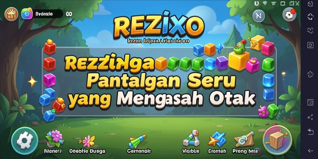 Tampilan gameplay REZIXO dengan berbagai tantangan puzzle menarik.