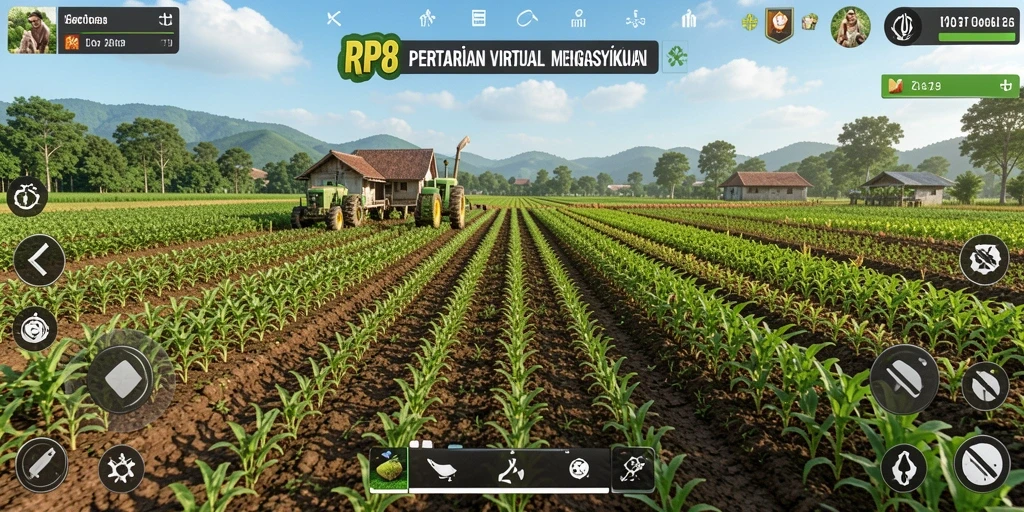 Tampilan gameplay yang menarik dalam RP8 dengan aktivitas bertani yang seru.